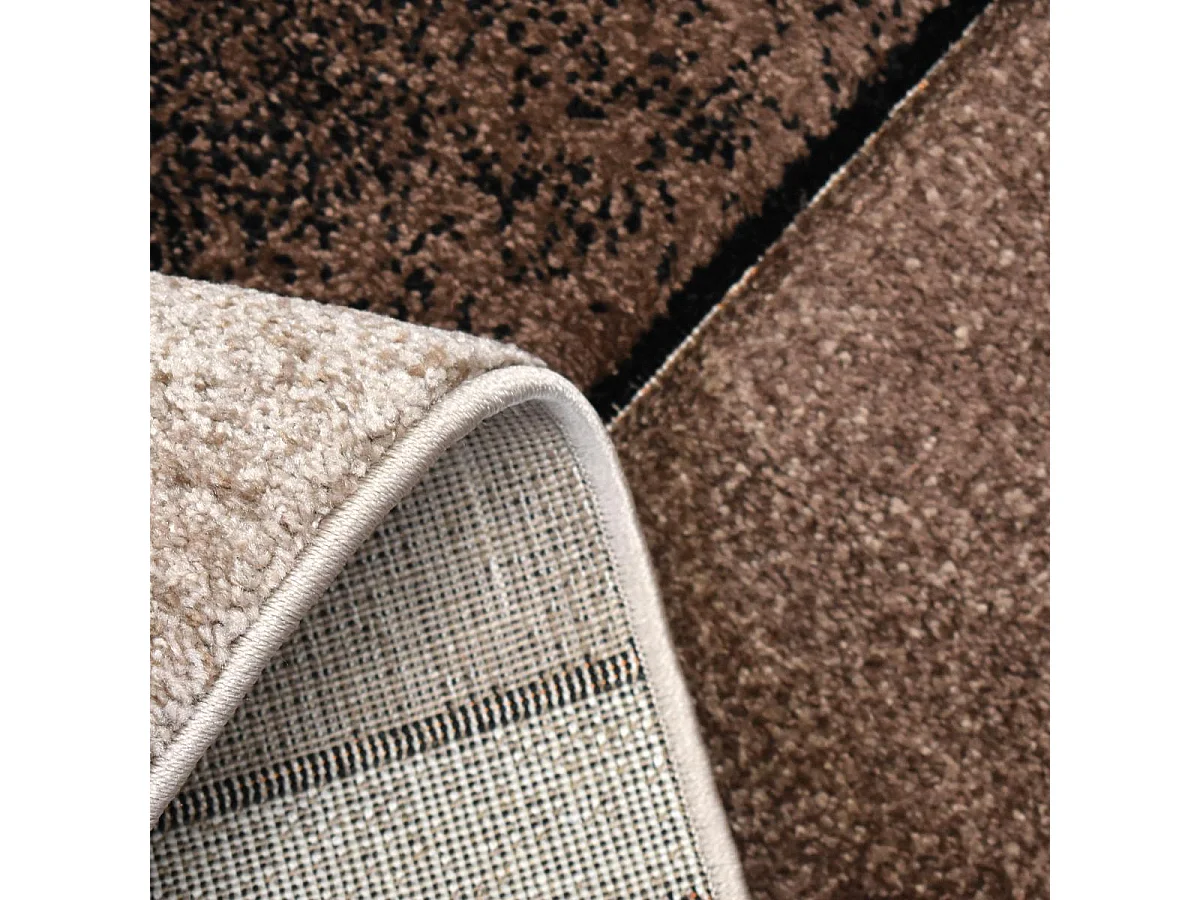 tapis salon 140x140 tissé beige carré motif géométrique LYN8 GEOME