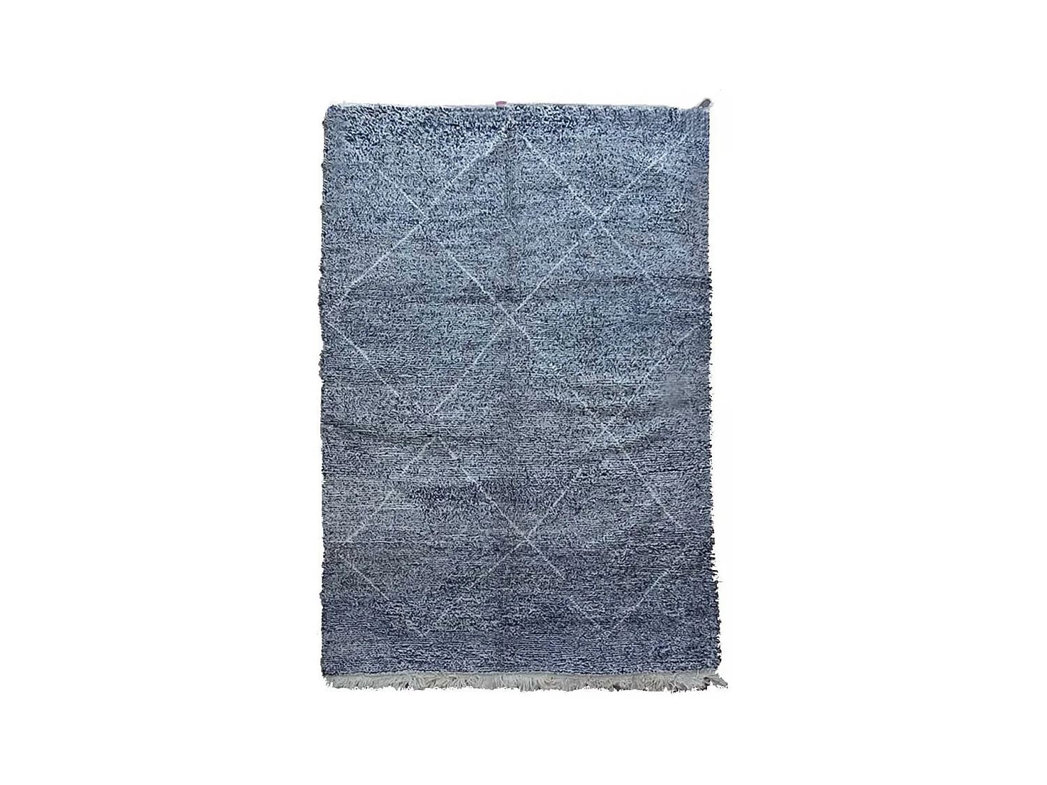 Authentique tapis berbère 205x310 fait main en laine gris TADLI