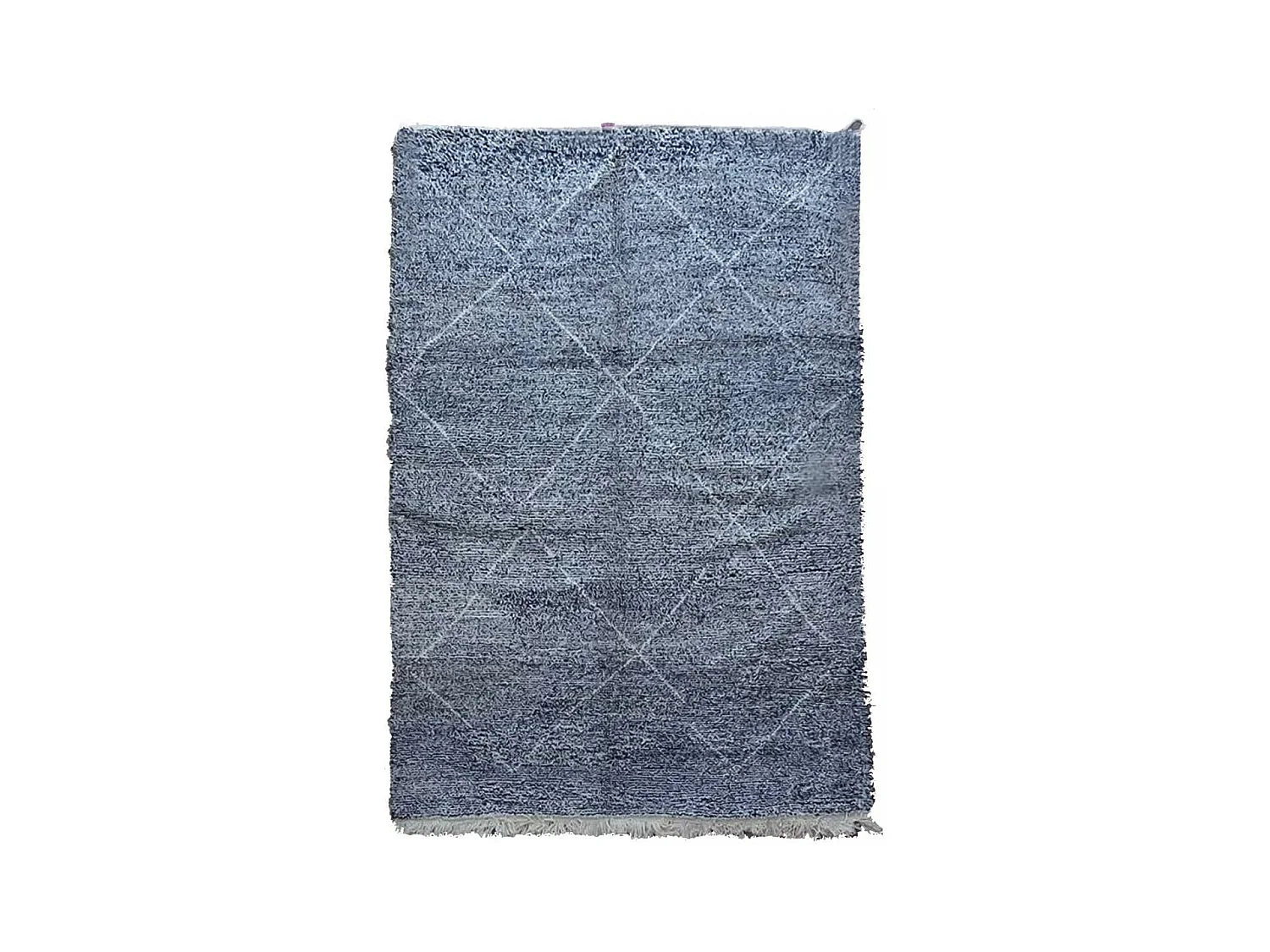 Authentique tapis berbère 205x310 fait main en laine gris TADLI
