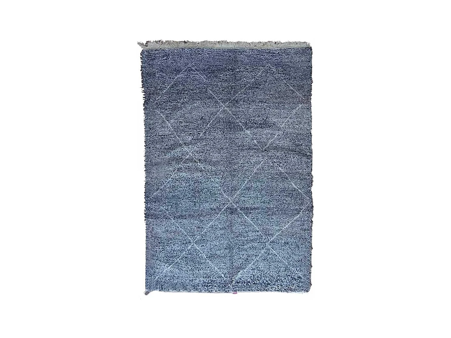 Authentique tapis berbère 205x310 fait main en laine gris TADLI