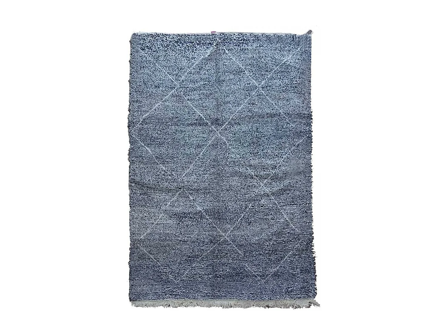 Authentique tapis berbère 205x310 fait main en laine gris TADLI