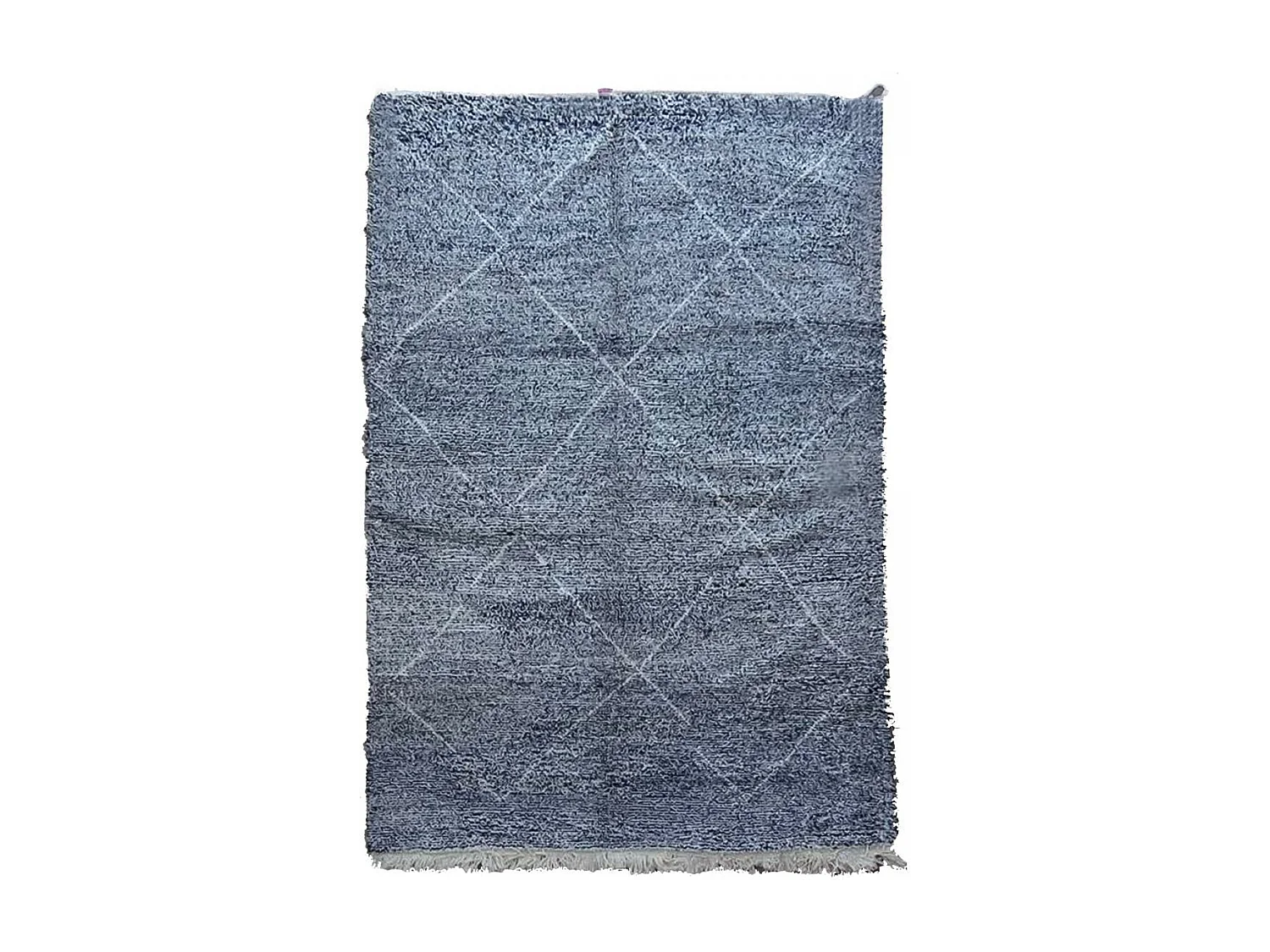 Authentique tapis berbère 205x310 fait main en laine gris TADLI