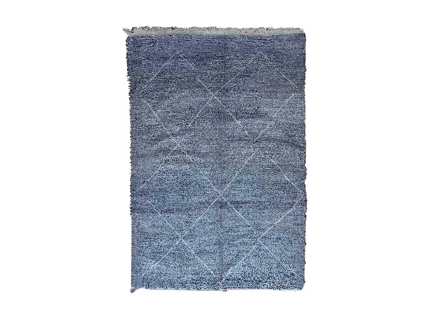 Authentique tapis berbère 205x310 fait main en laine gris TADLI