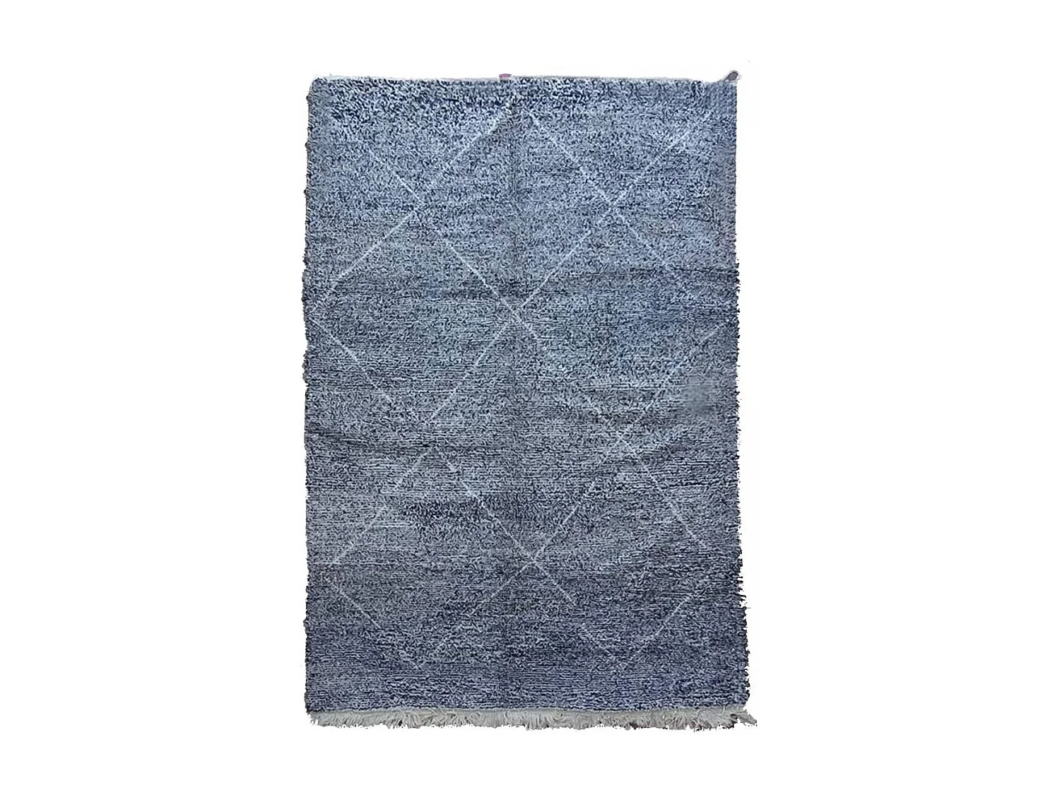Authentique tapis berbère 205x310 fait main en laine gris TADLI