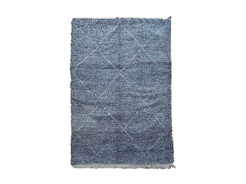 Authentique tapis berbère 205x310 fait main en laine gris TADLI