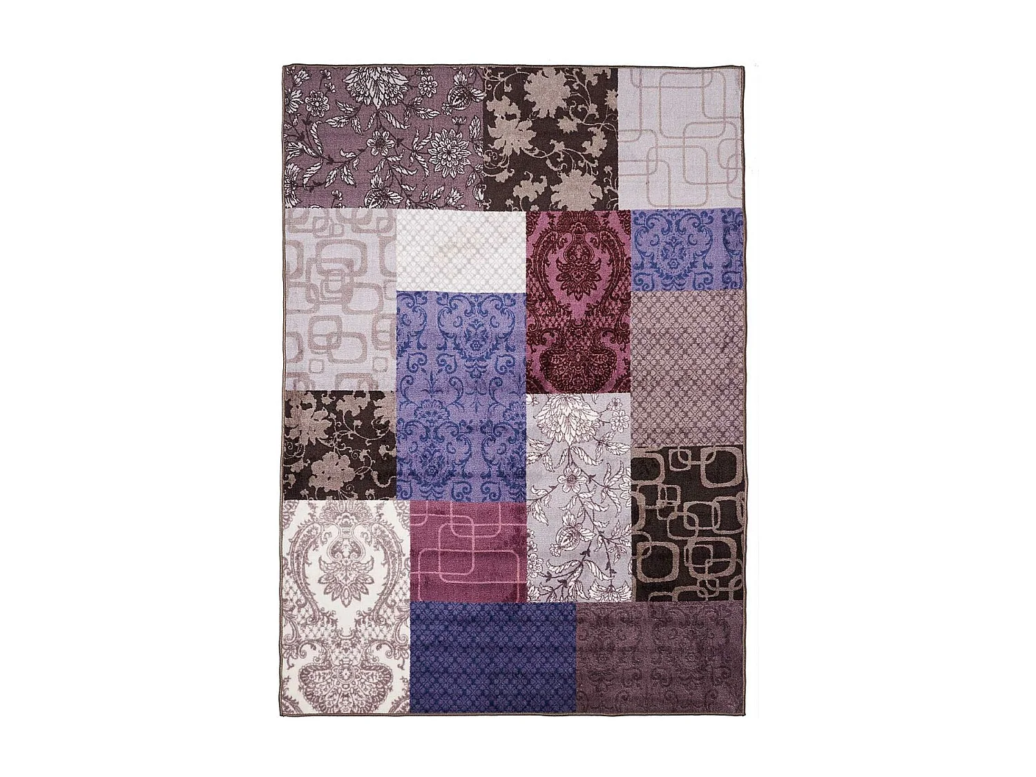 tapis chambre 57x110 tissé violet rectangle ISPARTA PATCHWORK