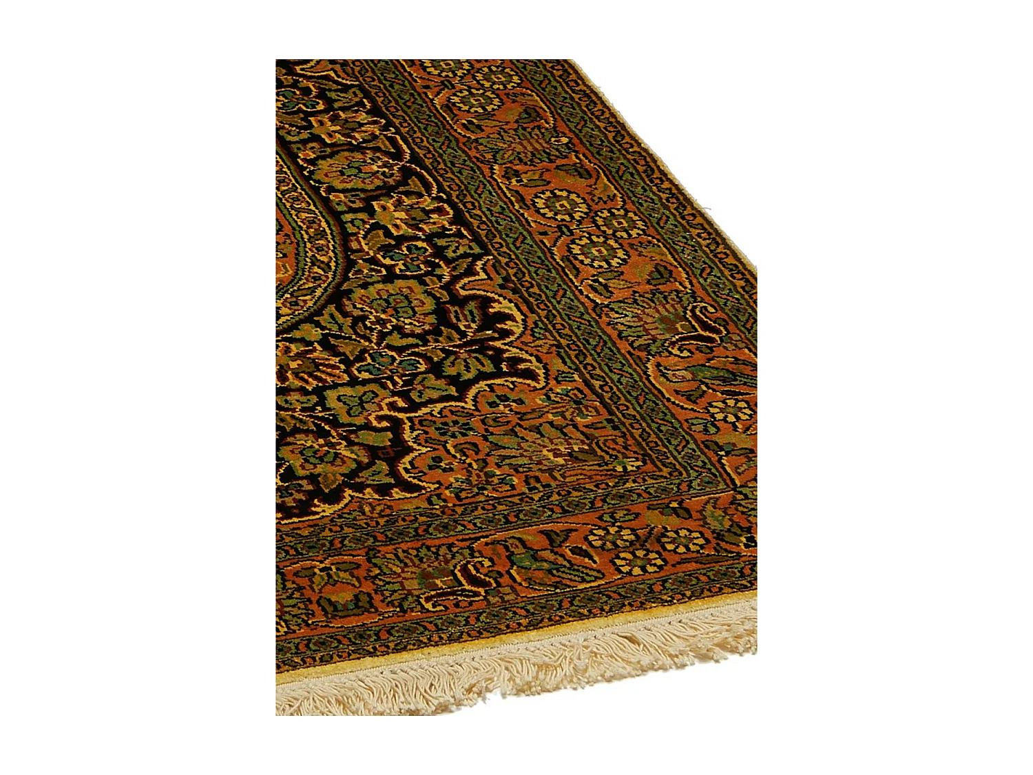 Authentique tapis d'Orient 80x125 fait main en rayonne or CACHEMIR A