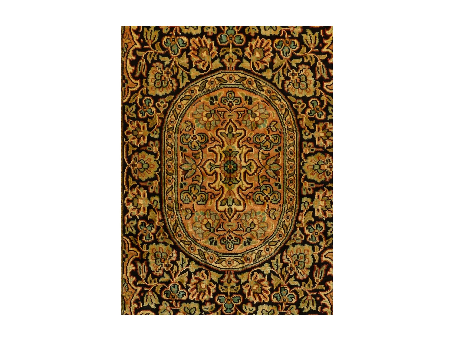 Authentique tapis d'Orient 80x125 fait main en rayonne or CACHEMIR A