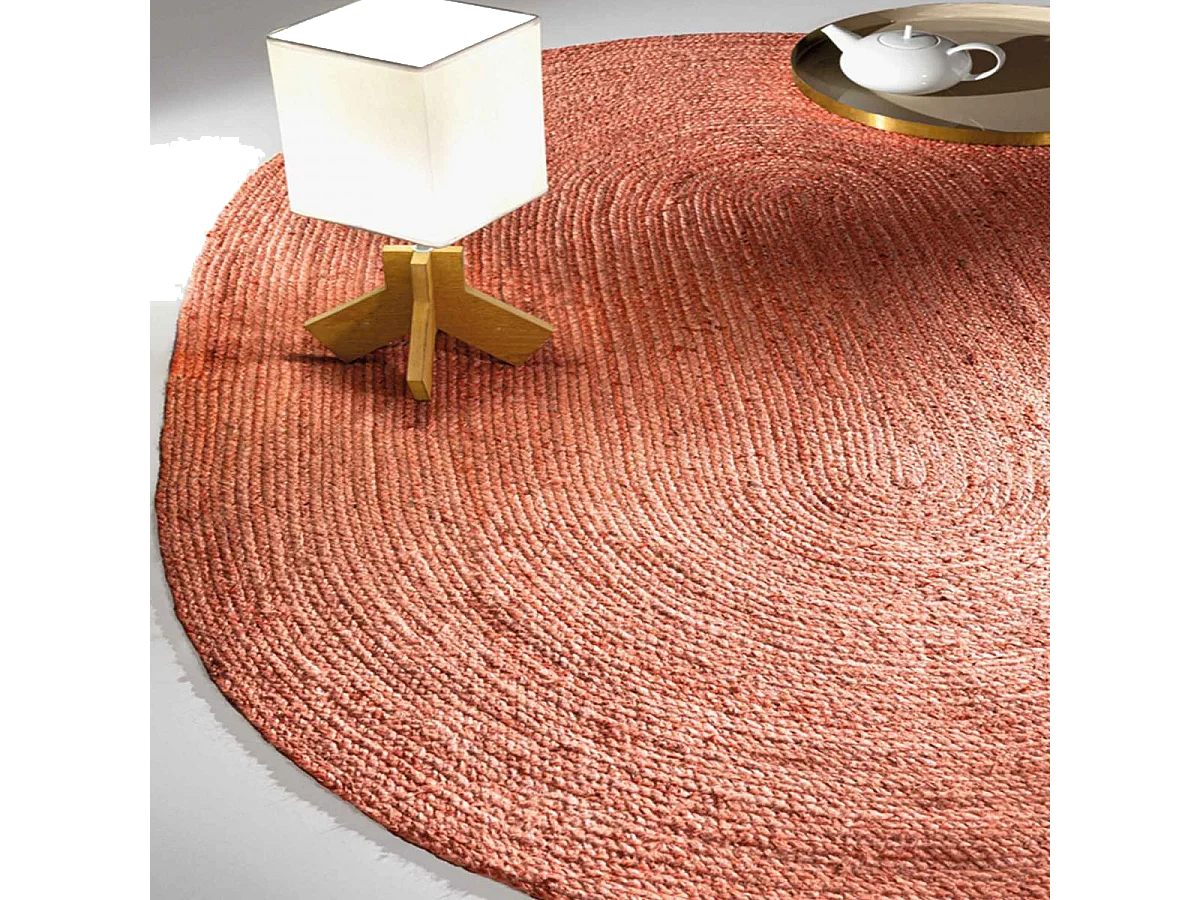 Tapis en jute 135x210 ovale tissé corail NATIVE