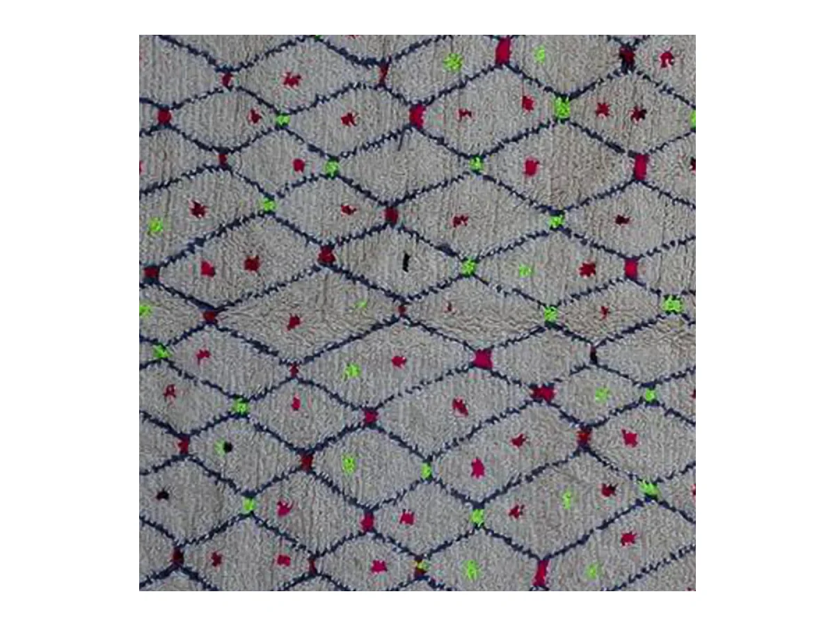 Authentique tapis berbère 150x240 fait main en laine crème et noir KELAA