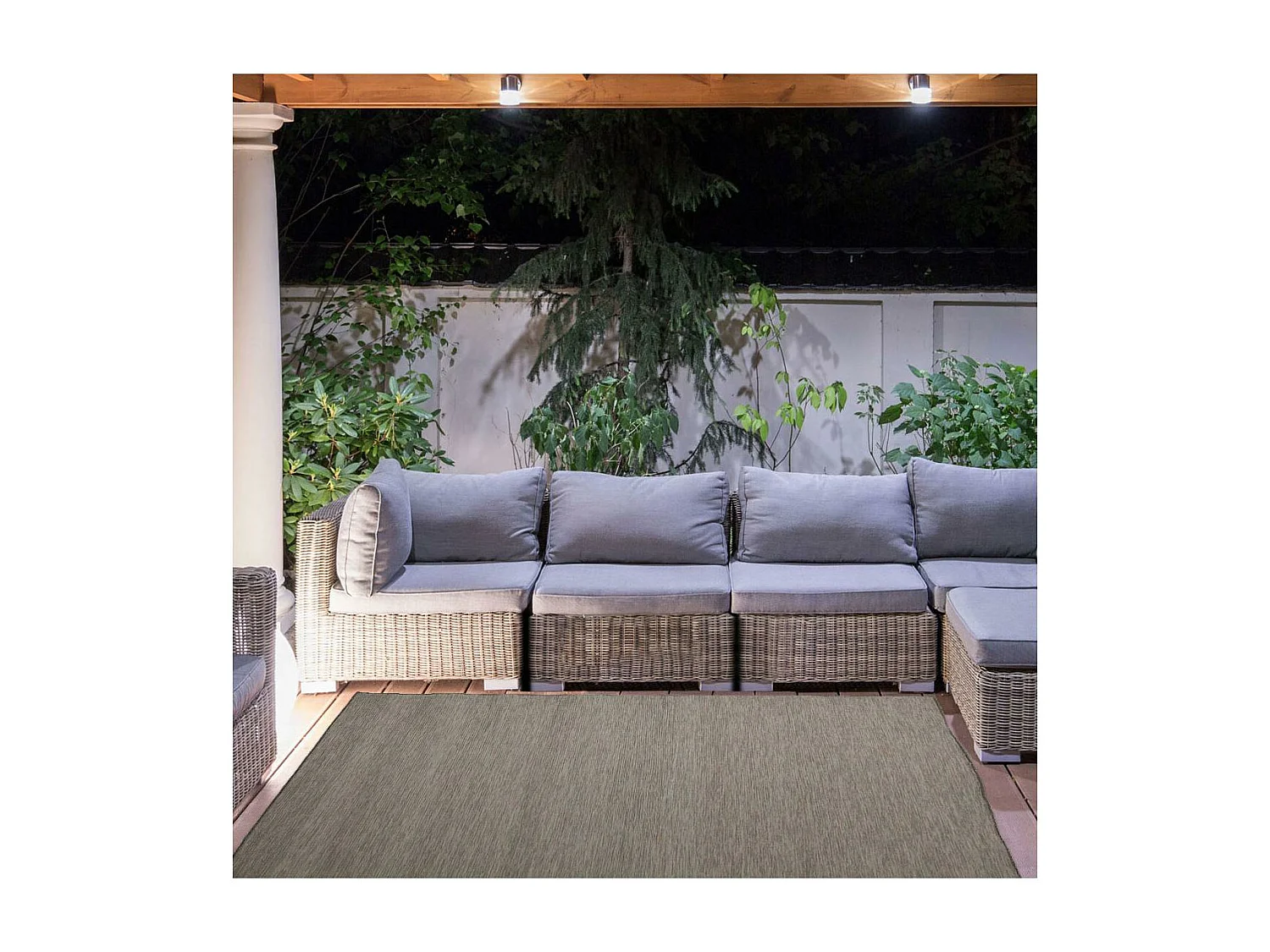 Tapis extérieur 67x180 tissé kilim marron SUNDANCE