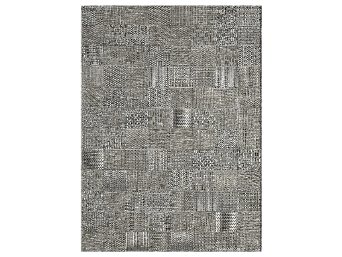 Tapis extérieur 67x180 tissé kilim gris MEXICO EX