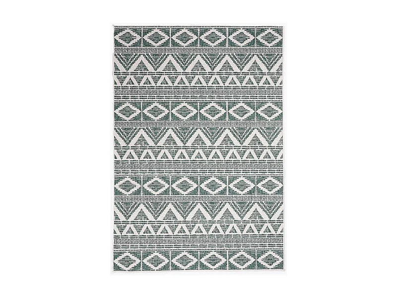 Tapis extérieur, kilim reversible 235x320 LYN2 BG REVERSIBLE vert et crème