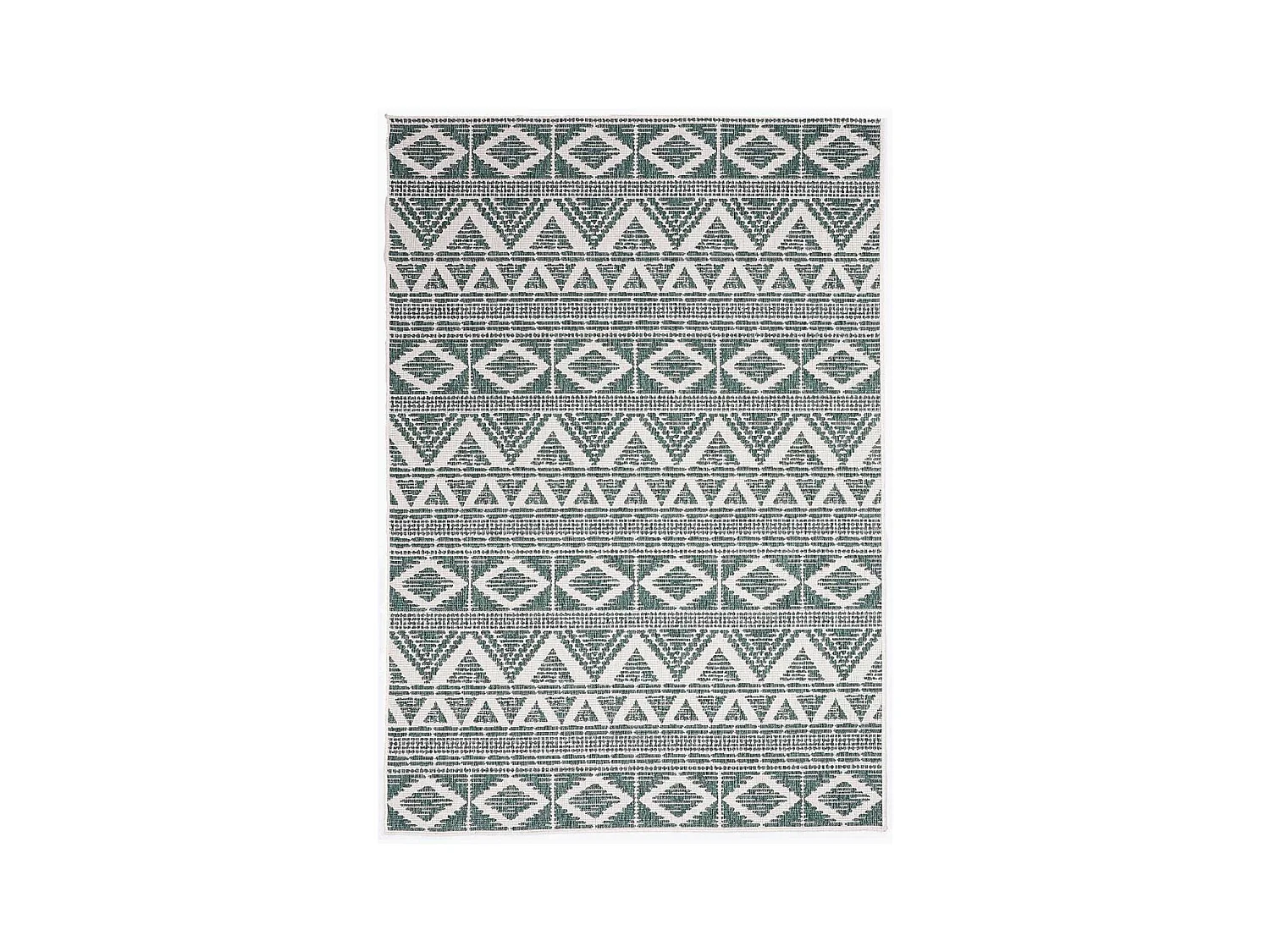 Tapis extérieur, kilim reversible 235x320 LYN2 BG REVERSIBLE vert et crème
