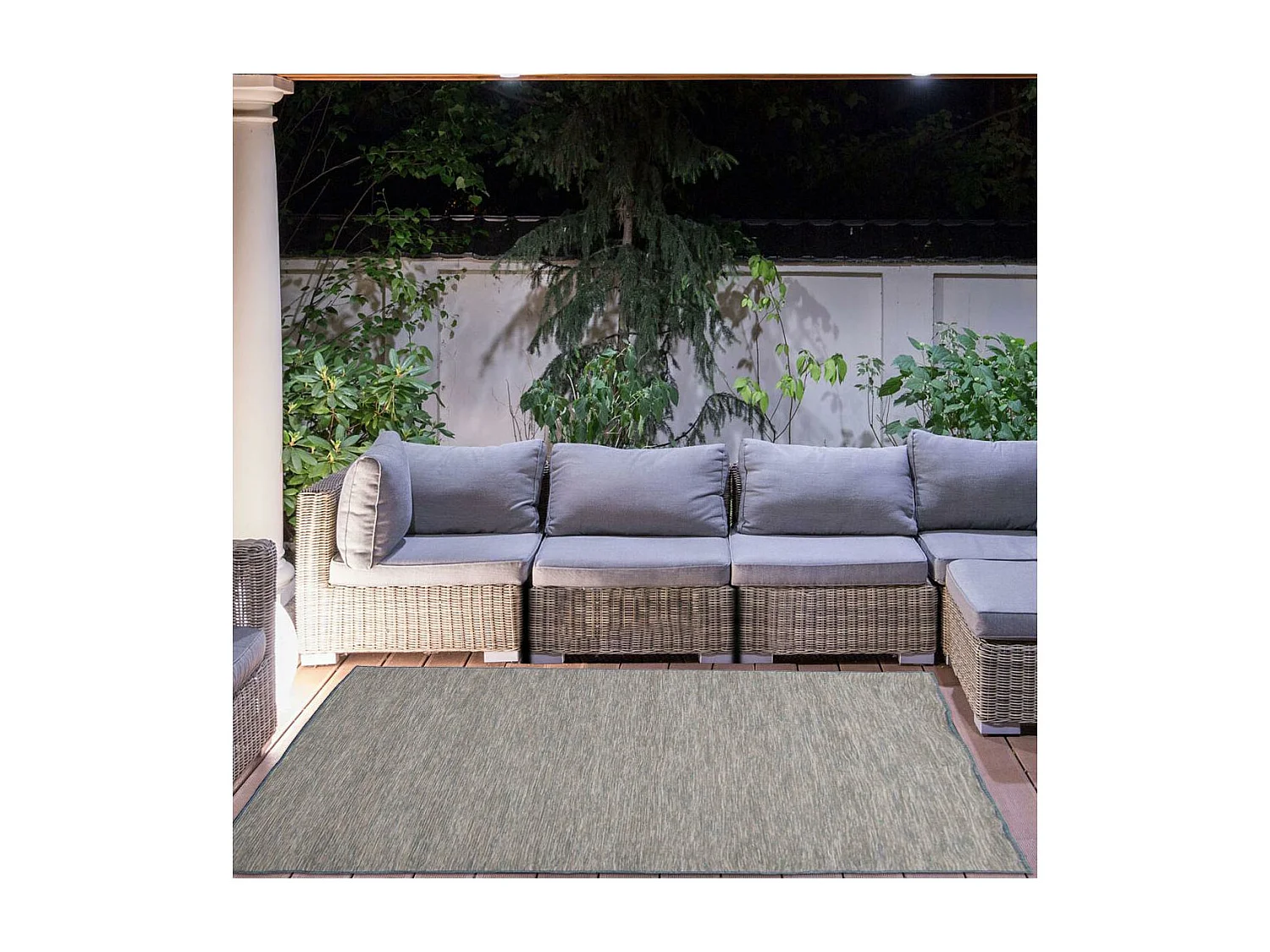 Tapis extérieur 67x180 tissé kilim bleu SUNDANCE