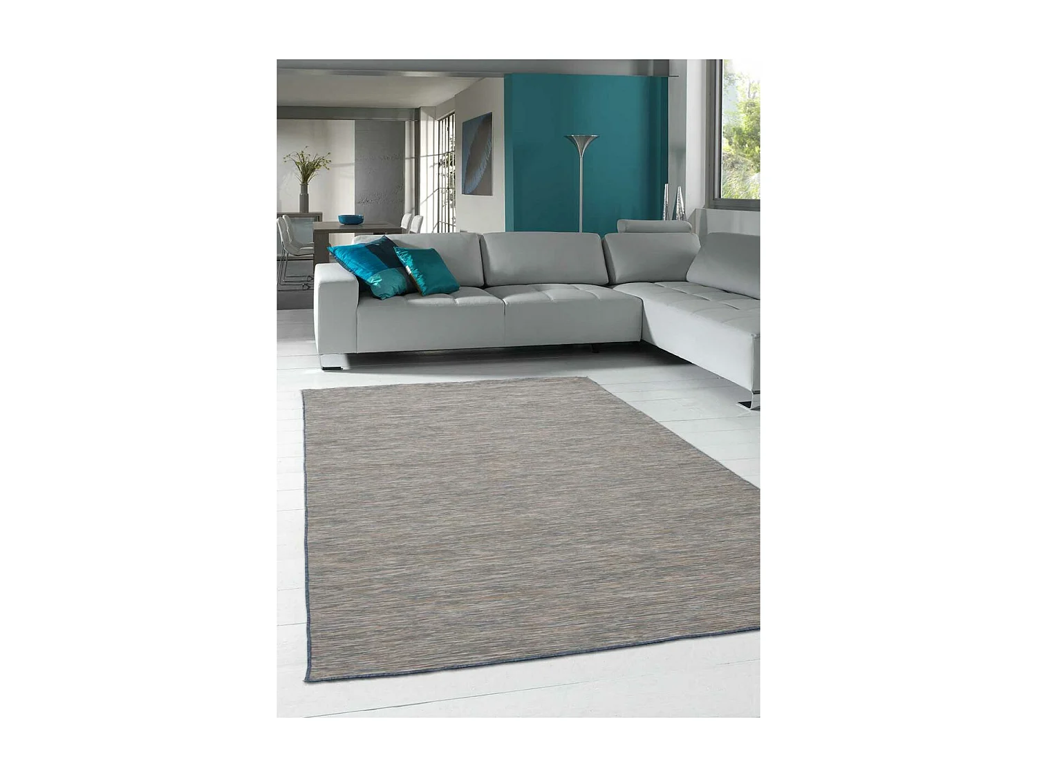 Tapis extérieur 67x180 tissé kilim bleu SUNDANCE