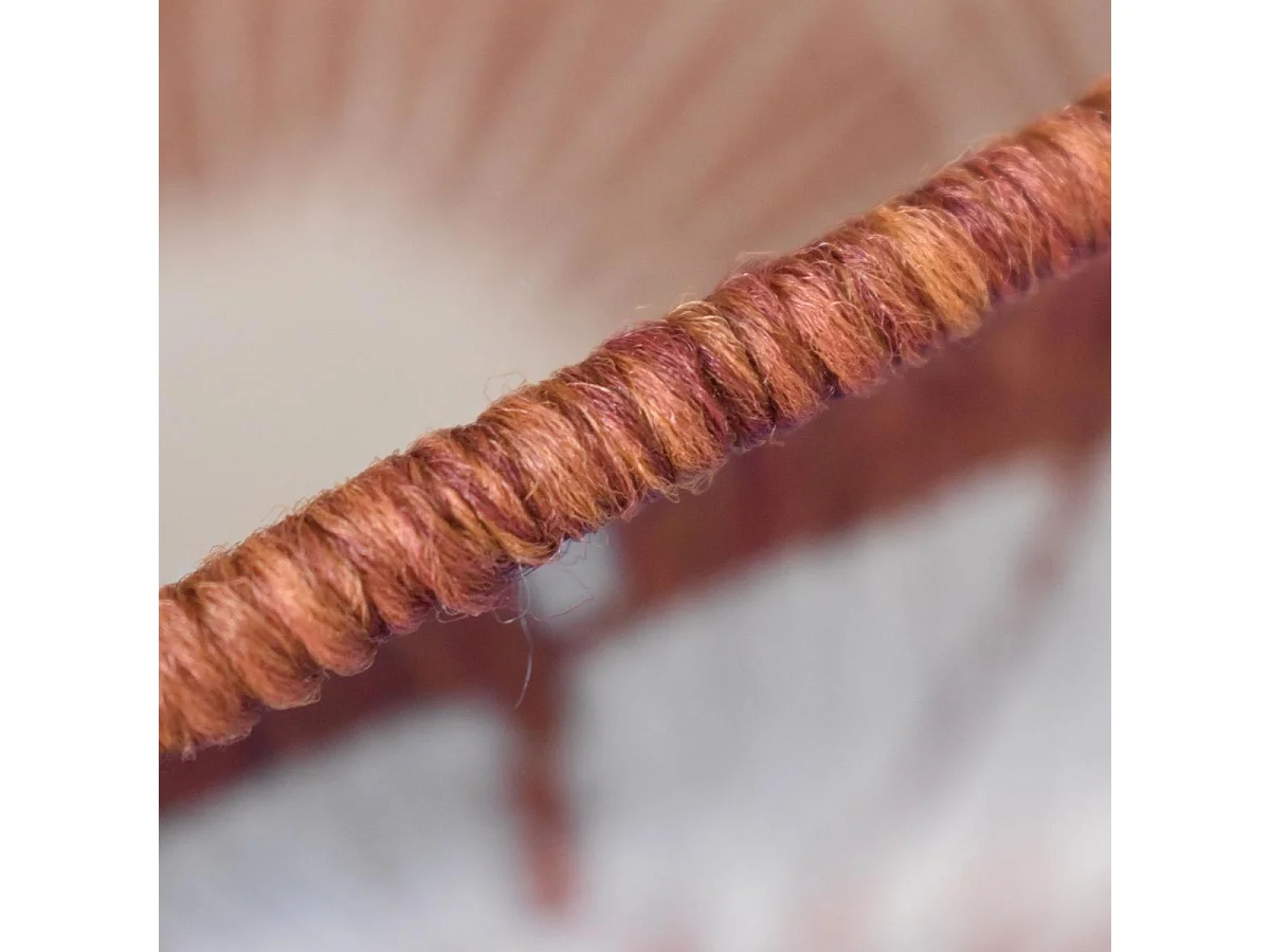 Tapis rond d'extérieur, kilim reversible Ø240cm LYN2 B ROND REVERSIBLE orange et crème