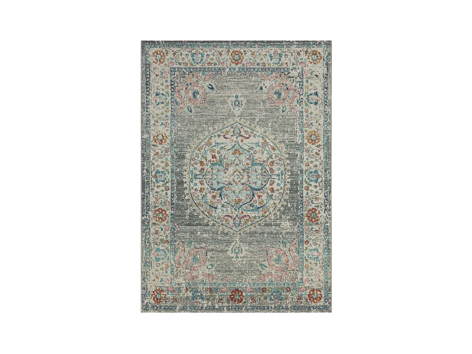 Tapis extérieur 140x200 tissé kilim gris eT Aleu SALOUT A