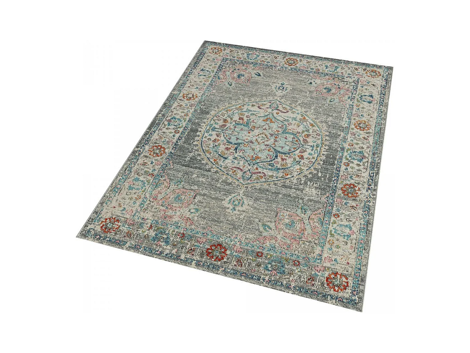 Tapis extérieur 160x230 tissé kilim gris eT Aleu SALOUT A