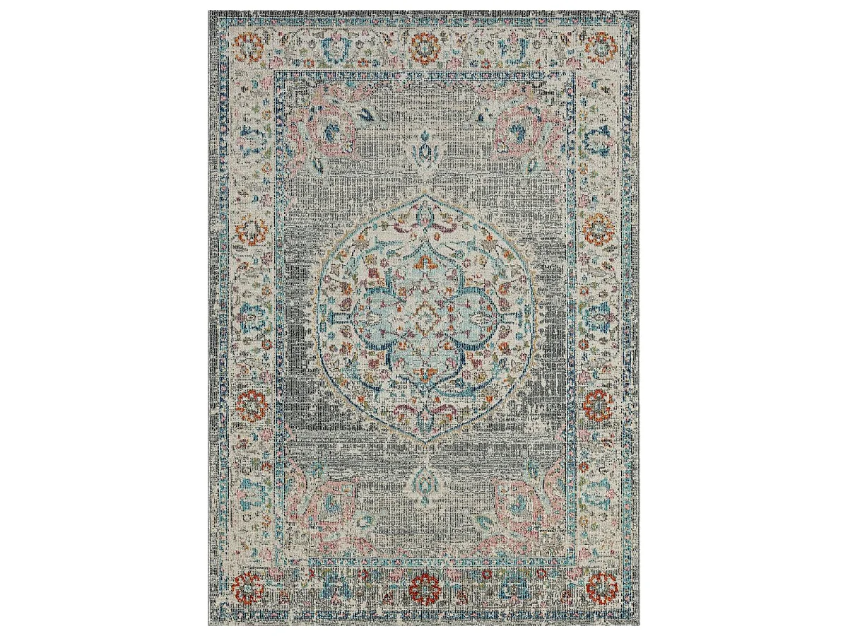 Tapis extérieur 160x230 tissé kilim gris eT Aleu SALOUT A