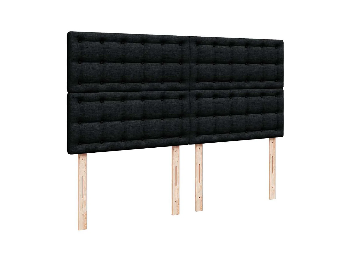 Cadre de lit ottoman avec matelas noir 200x200cm tissu