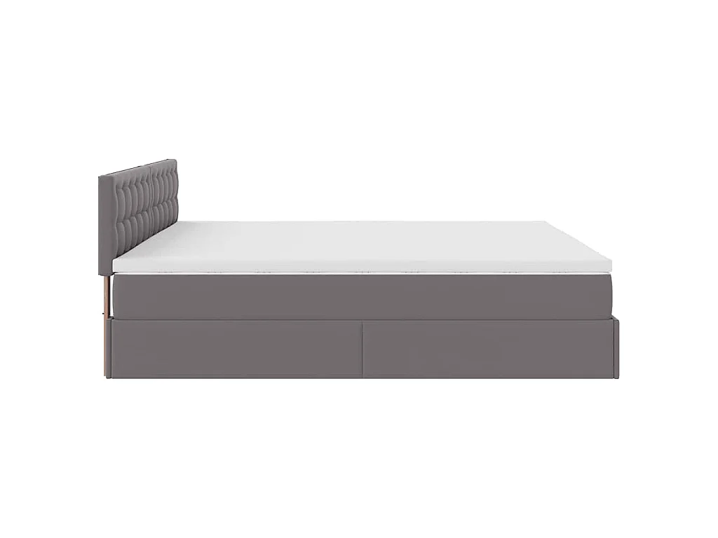 Cadre de lit ottoman avec matelas gris 200x200 cm similicuir