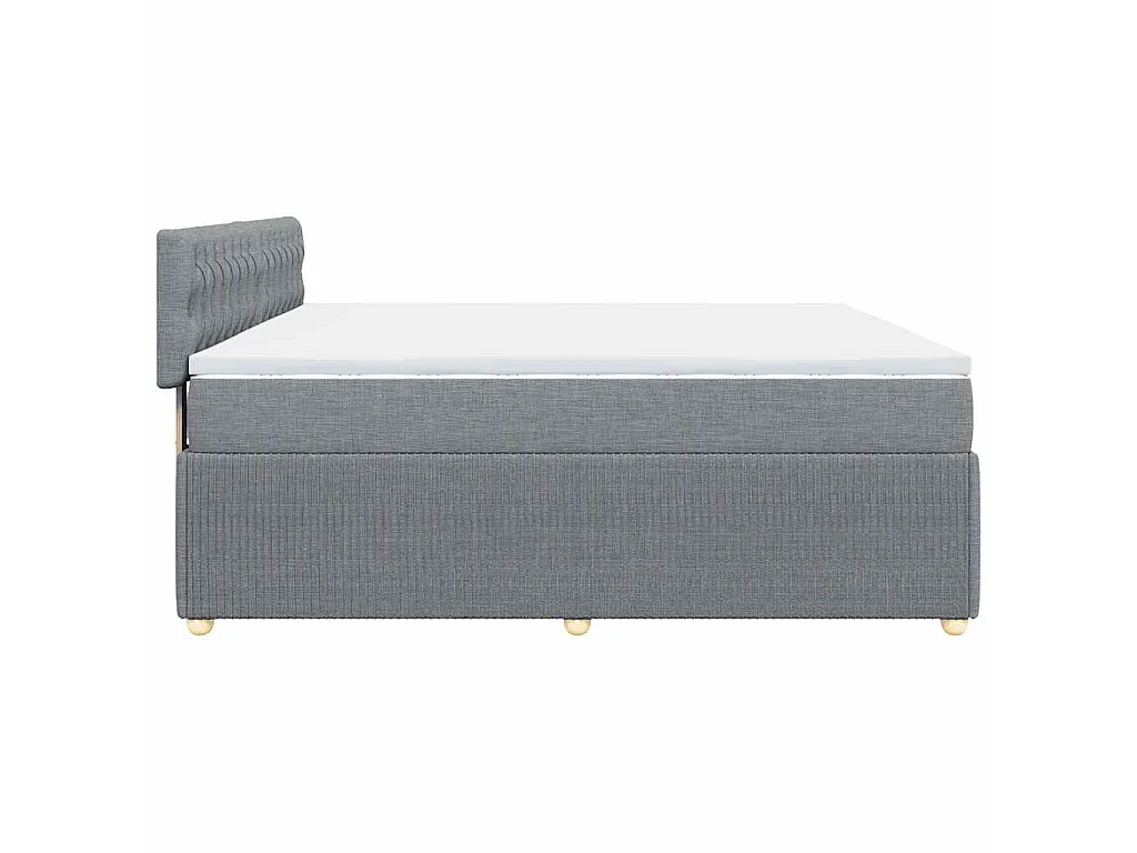 Sommier à lattes de lit avec matelas Gris clair 200x200cm Tissu