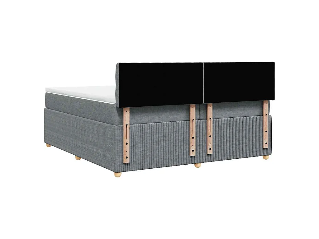 Sommier à lattes de lit avec matelas Gris clair 200x200cm Tissu