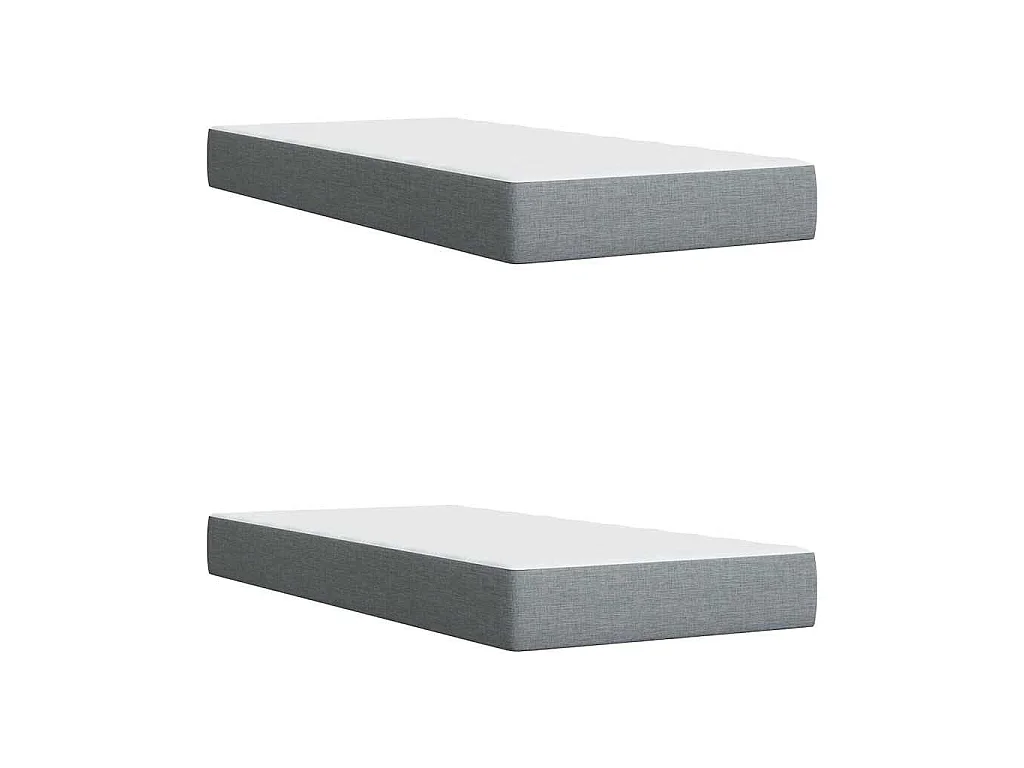 Sommier à lattes de lit avec matelas Gris clair 200x200cm Tissu