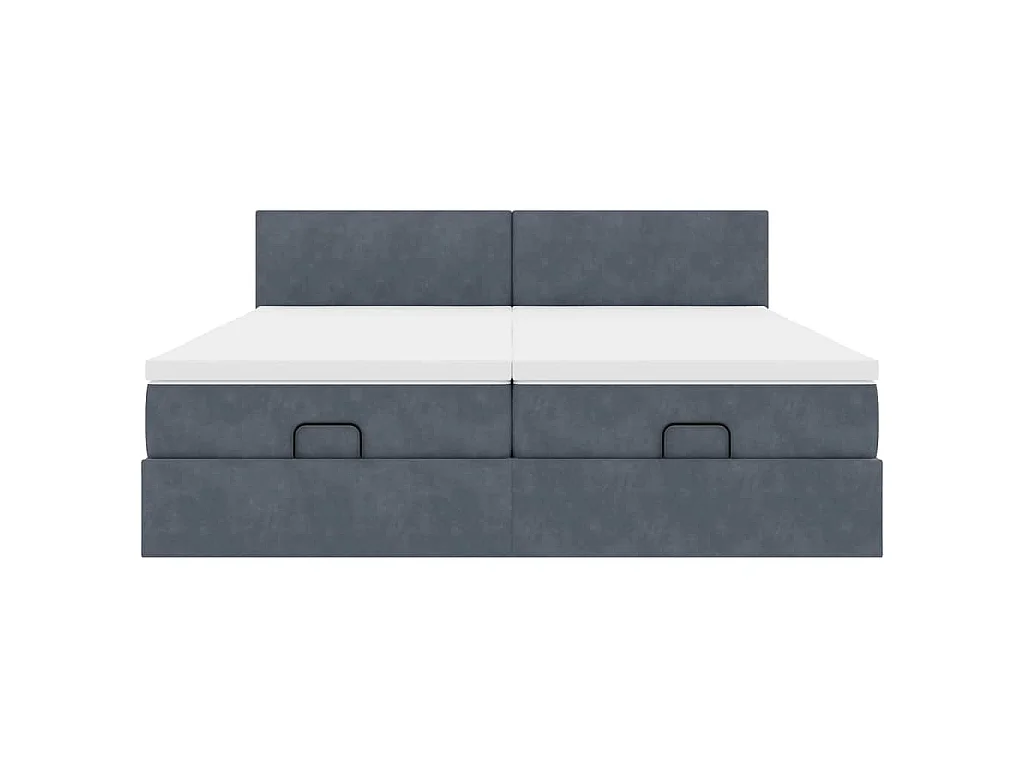 Struttura Letto Pouf con Materassi 200x200 cm Velluto
