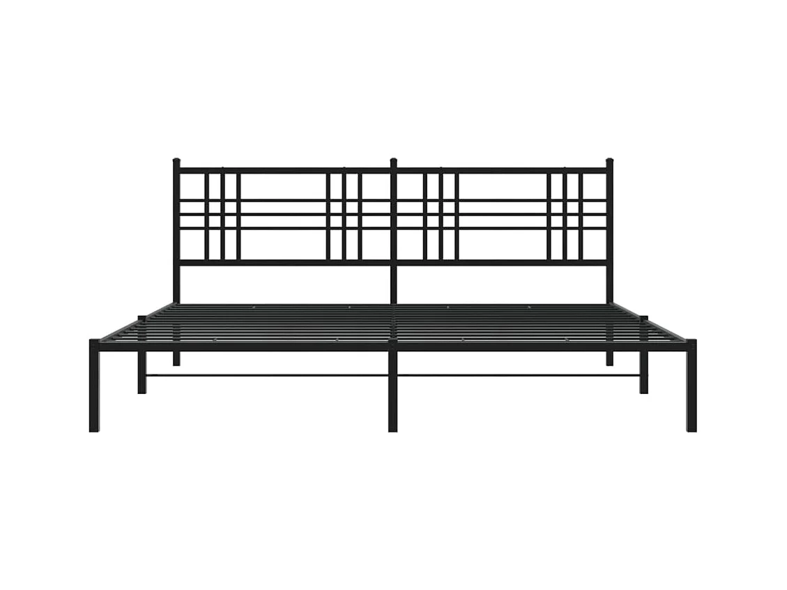 Bettgestell mit Kopfteil Metall Schwarz 193x203 cm