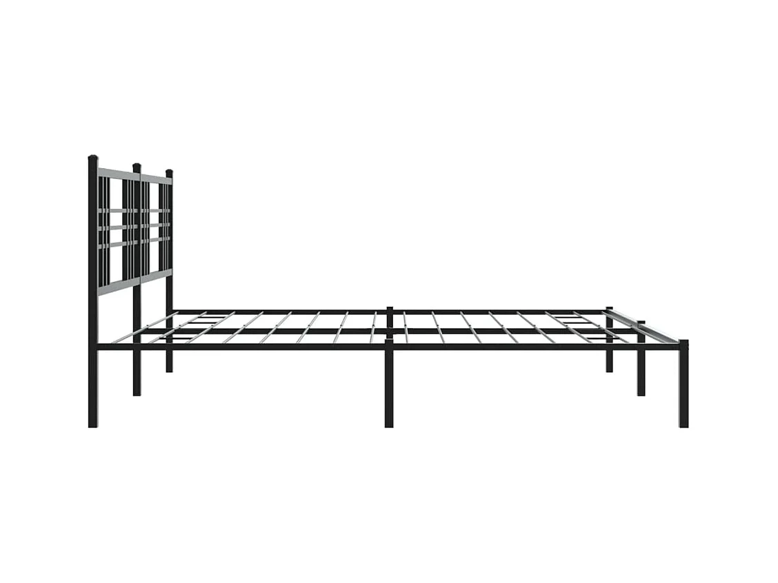 Bettgestell mit Kopfteil Metall Schwarz 193x203 cm