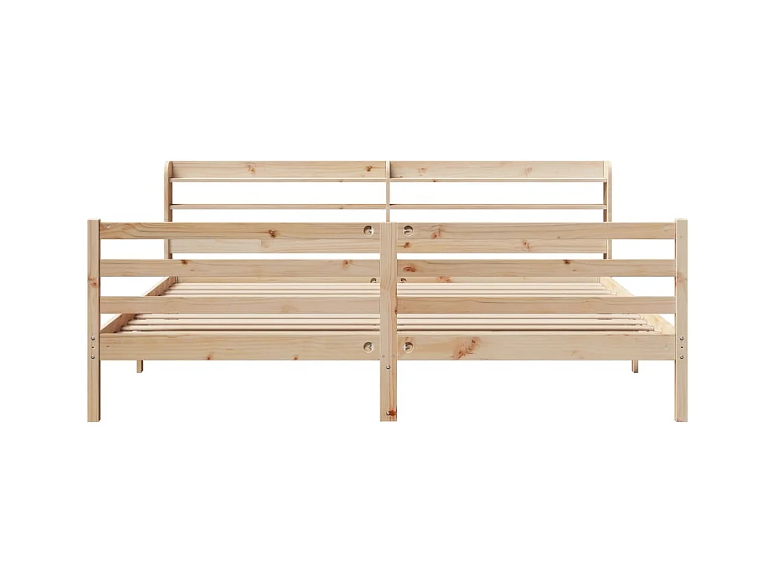 Giroletto con Testiera 200x200 cm in Legno Massello di Pino