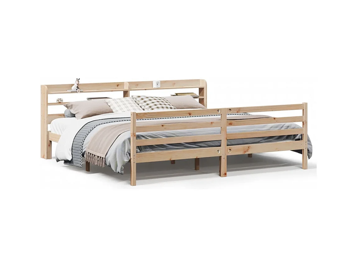 Cadre de lit avec tête de lit sans matelas 200x200 cm