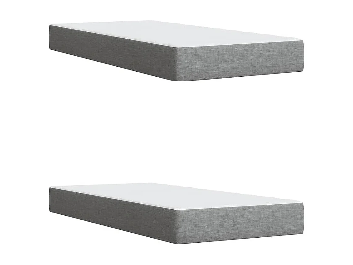 Cama box spring con colchón tela gris claro 200x200 cm