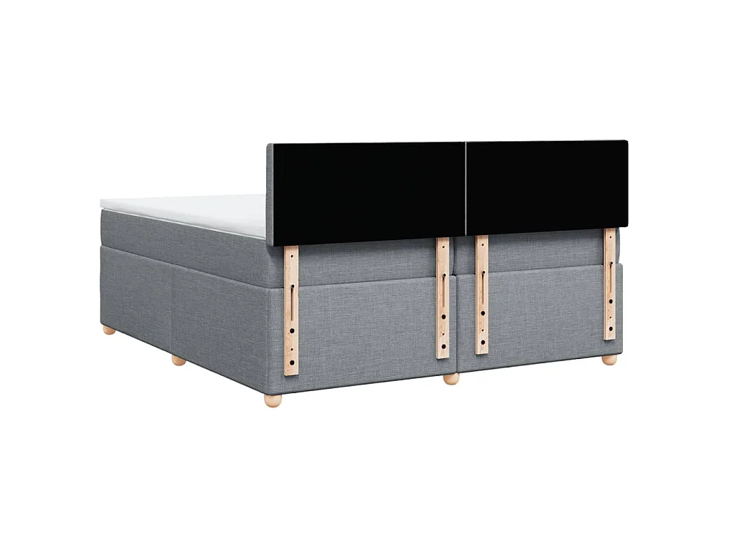 Boxspring met matras stof lichtgrijs 200x200 cm
