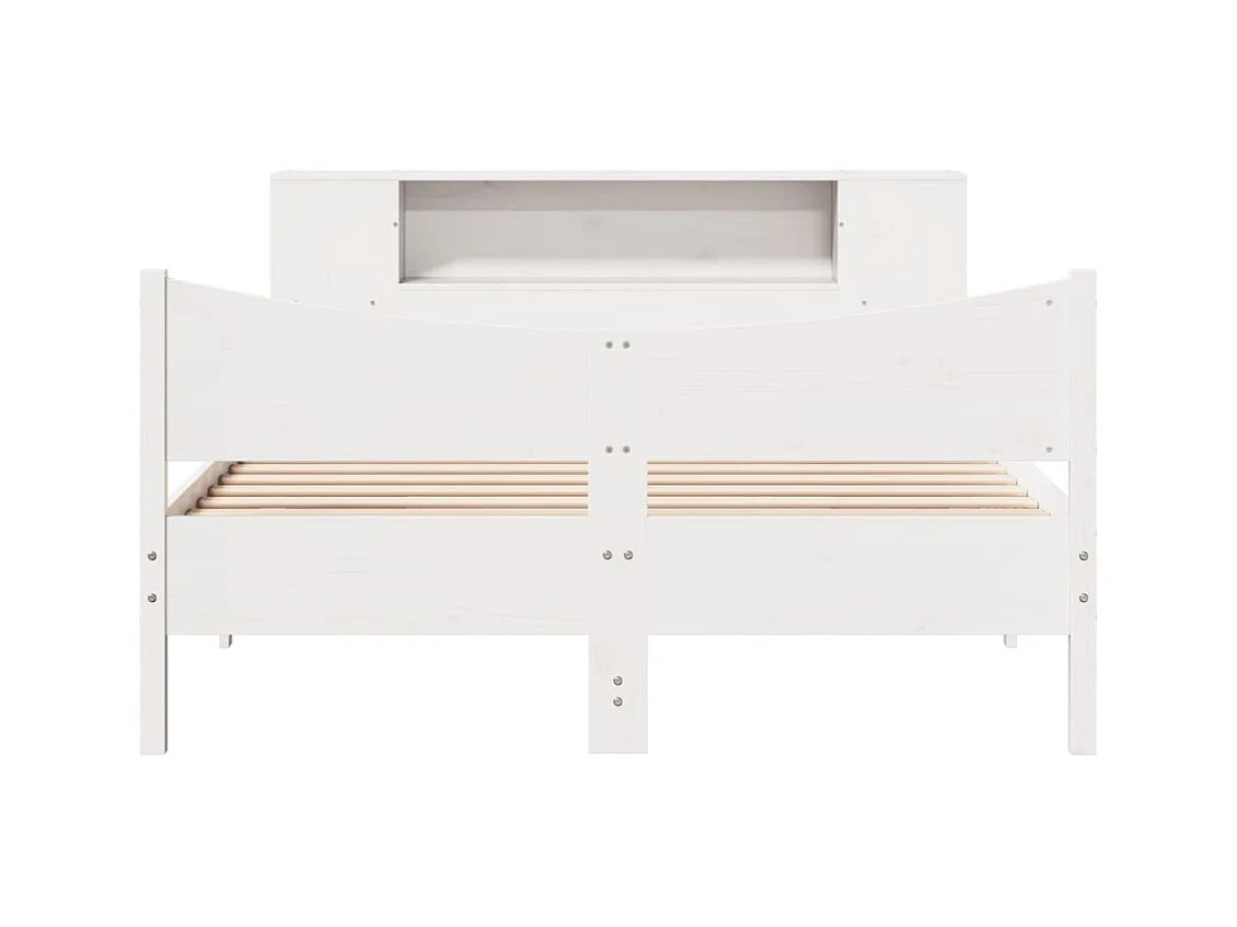 Cama sem colchão 150x200 cm madeira de pinho maciça branco