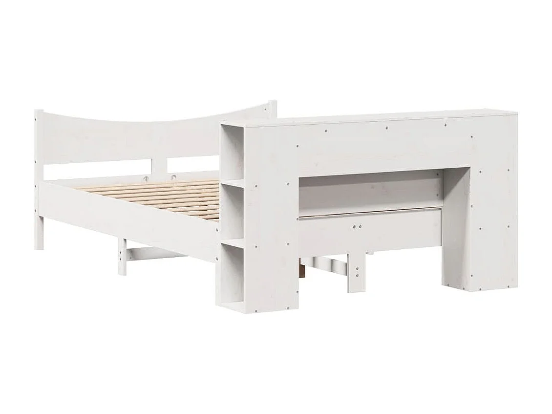 Cama sem colchão 150x200 cm madeira de pinho maciça branco