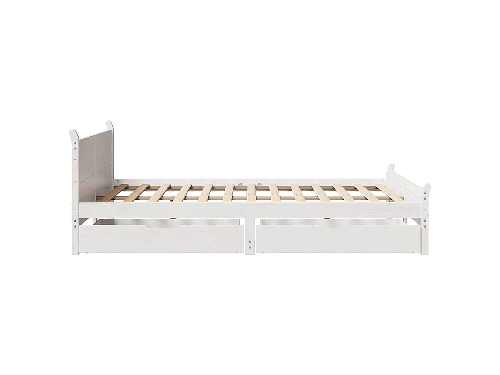 Cama sem colchão 150x200 cm madeira de pinho maciça branco