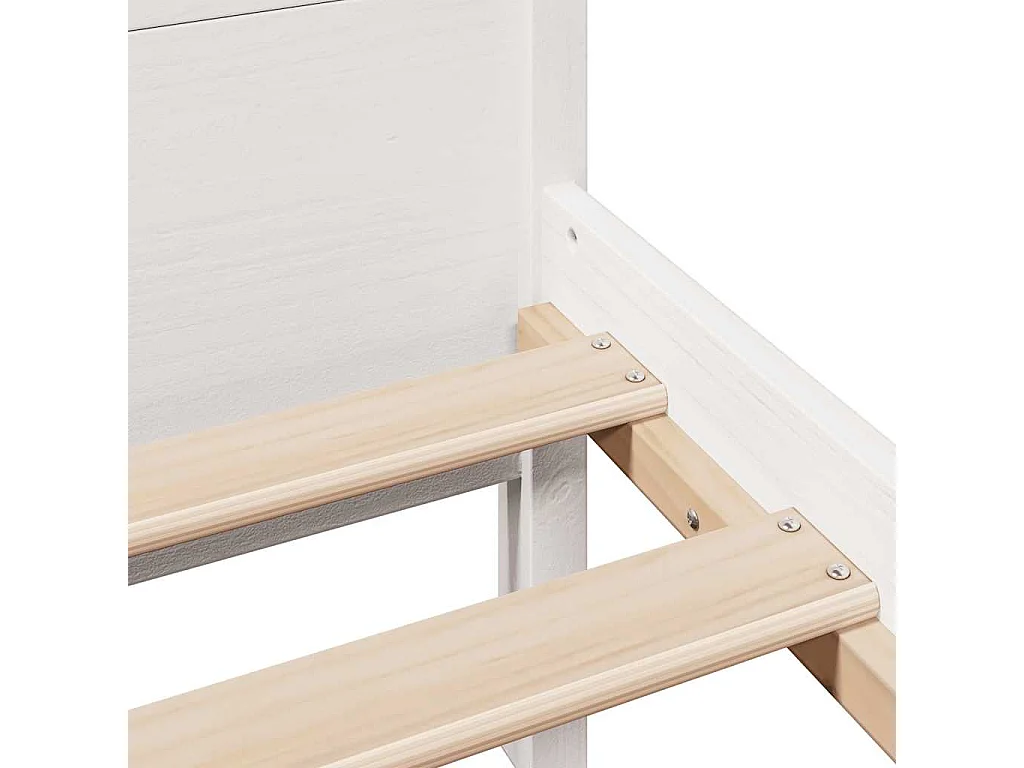 Cama sem colchão 150x200 cm madeira de pinho maciça branco