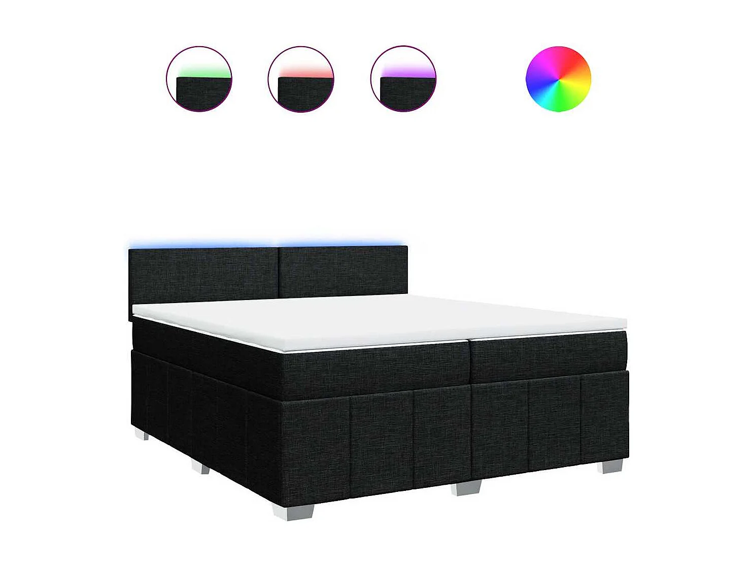 Boxspringbett mit Matratze Schwarz 200x200 cm Stoff