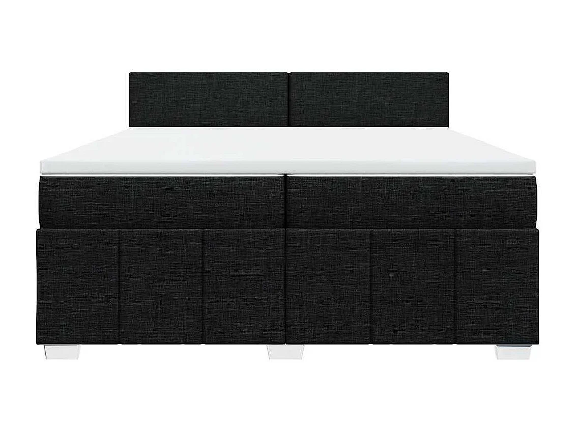 Boxspringbett mit Matratze Schwarz 200x200 cm Stoff