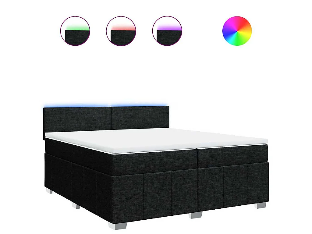Boxspringbett mit Matratze Schwarz 200x200 cm Stoff