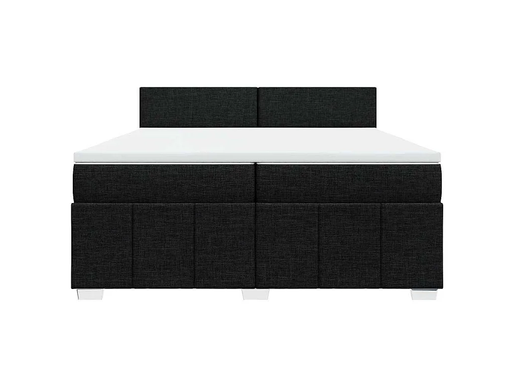 Boxspringbett mit Matratze Schwarz 200x200 cm Stoff