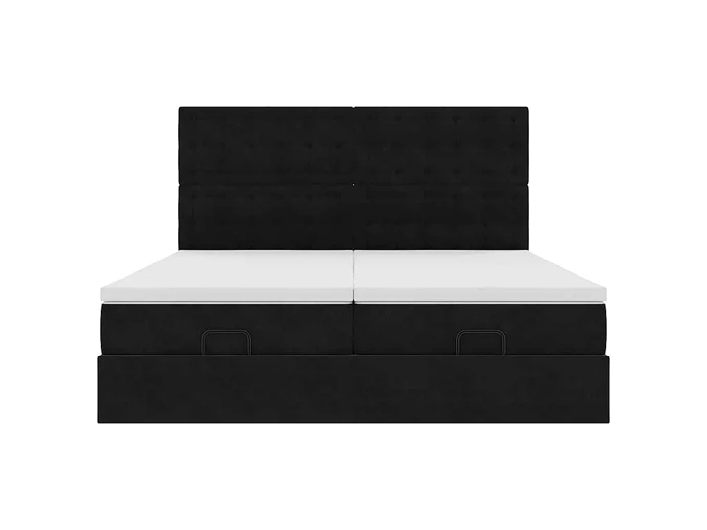 Ottoman bed met matrassen en LED's 200x200cm fluweel zwart
