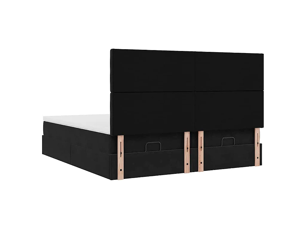 Ottoman bed met matrassen en LED's 200x200cm fluweel zwart