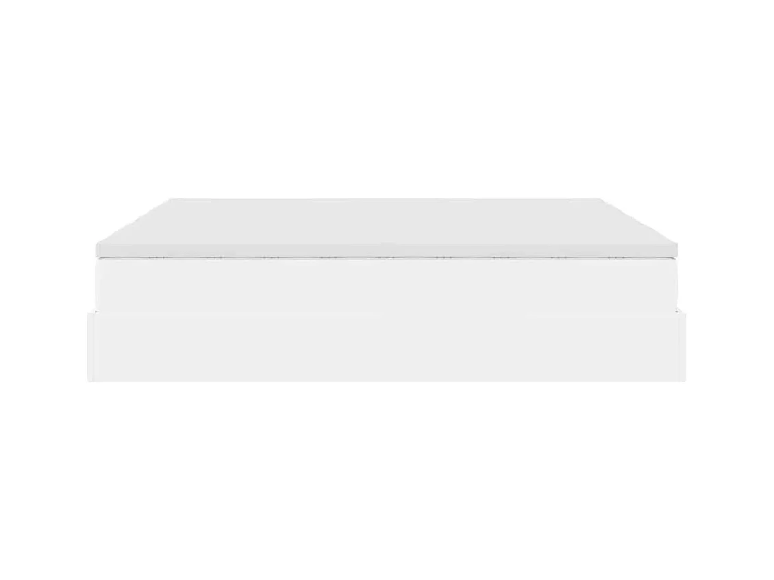 Ottoman-Bett mit Matratzen Weiß 200x200 cm Kunstleder