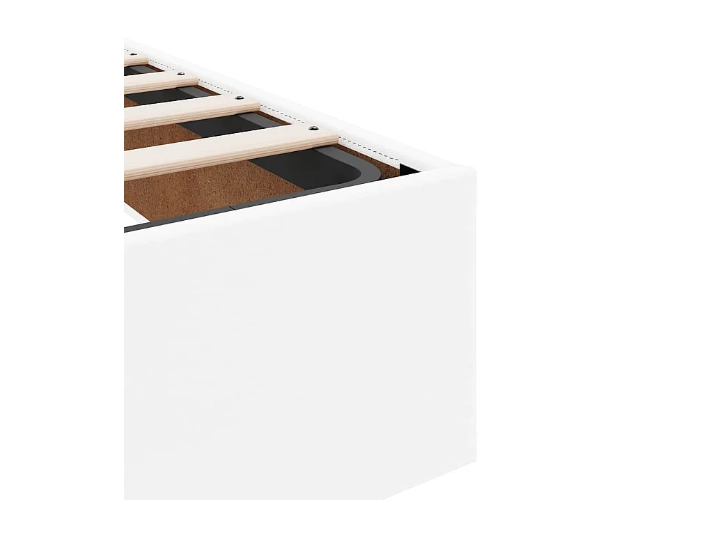 Struttura Letto Pouf con Materassi Bianco 200x200 cm Similpelle