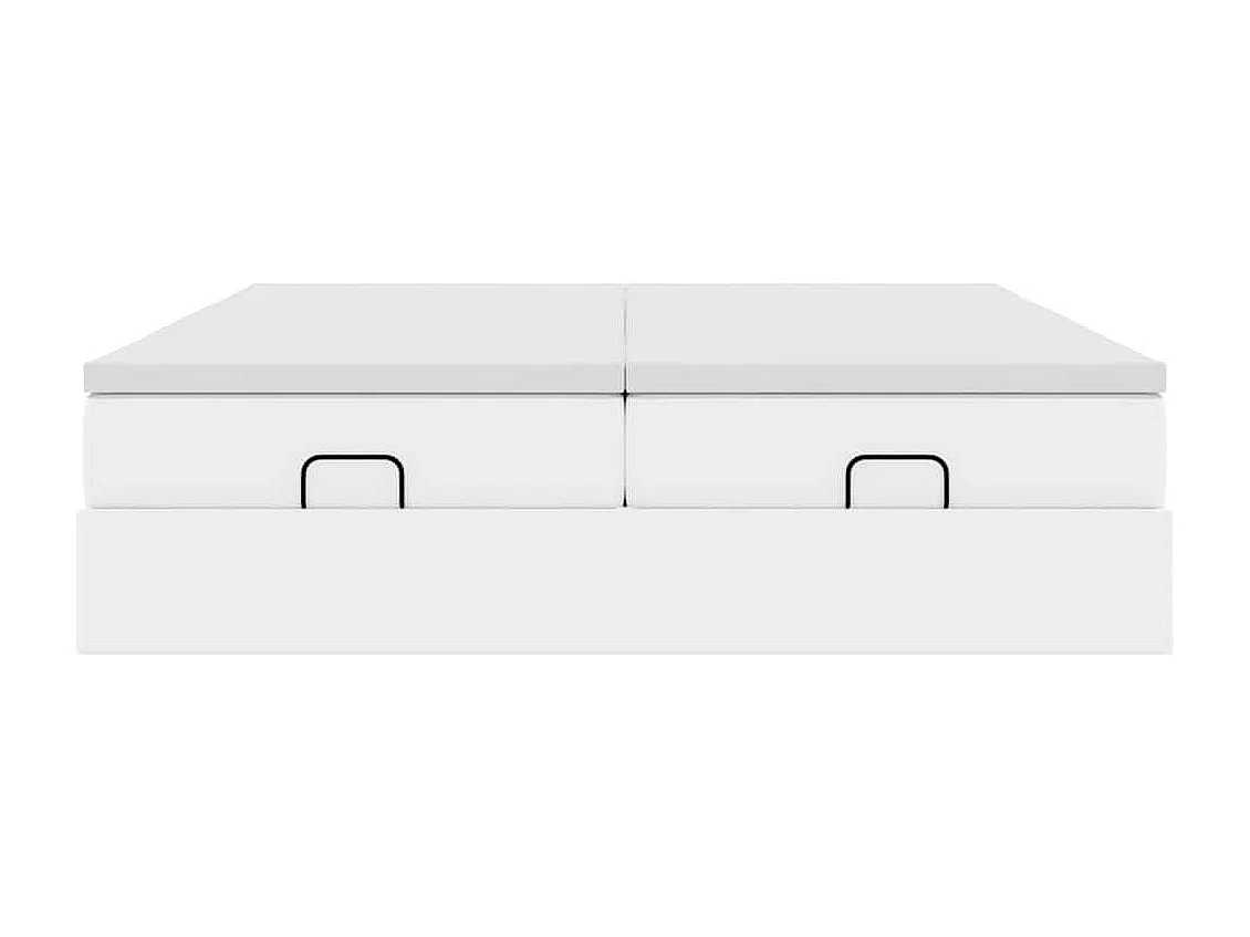 Ottoman-Bett mit Matratzen Weiß 200x200 cm Kunstleder