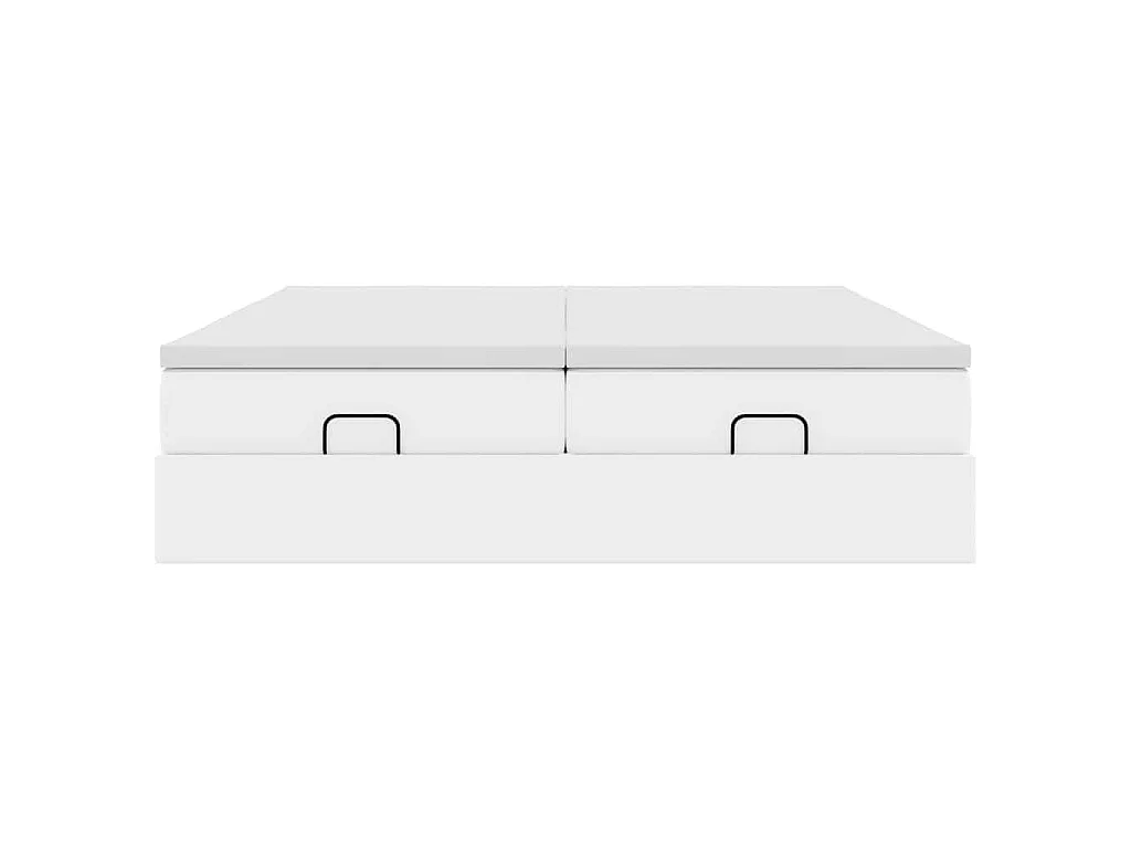 Struttura Letto Pouf con Materassi Bianco 200x200 cm Similpelle